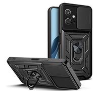 ESTH® Coque pour Vivo Y55 5G/Y75 5G/Y77 5G avec Lentille Coulissante Couverture et Support Rotatif, Anti-Chute Étui Housse Compatible avec Support De Voiture Magnétique, Noir