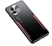 ESTH® Coque pour Xiaomi Mi 11 Lite | Mi 11 Lite 5G/11 Lite 5G NE Etui Protection en Silicone & Alliage D'aluminium, Heavy Duty Ultra Slim Antichoc Housse pour Xiaomi Mi 11 Lite 5G NE, Rouge