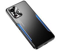 ESTH® Coque pour Xiaomi Poco M4 Pro 5G Etui Protection en Silicone & Alliage D'aluminium, Heavy Duty Ultra Slim Antichoc Housse pour Xiaomi Poco M4 Pro 5G, Bleu