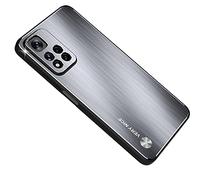 ESTH® Coque pour Xiaomi Poco M4 Pro 5G Etui Protection en Silicone & Alliage D'aluminium, Heavy Duty Ultra Slim Antichoc Housse pour Xiaomi Poco M4 Pro 5G, Argent