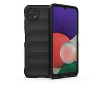 ESTH® Coque Silicone Liquide pour Samsung Galaxy A22 5G (Noir) avec Protection Anti-germes et Doublure Douce en Microfibre, Housse Full Body Protection Étui Antichoc