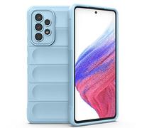ESTH® Coque Silicone Liquide pour Samsung Galaxy A52s 5G/A52(4G/5G) (Bleu Clair) avec Protection Anti-germes et Doublure Douce en Microfibre, Housse Full Body Protection Étui Antichoc