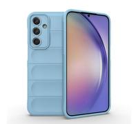 ESTH® Coque Silicone Liquide pour Samsung Galaxy M35 5G (Bleu Clair) avec Protection Anti-germes et Doublure Douce en Microfibre, Housse Full Body Protection Étui Antichoc