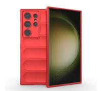 ESTH® Coque Silicone Liquide pour Samsung Galaxy S24 Ultra (Rouge) avec Protection Anti-germes et Doublure Douce en Microfibre, Housse Full Body Protection Étui Antichoc