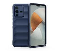 ESTH® Coque Silicone Liquide pour Vivo V23 5G (Bleu Foncé) avec Protection Anti-germes et Doublure Douce en Microfibre, Housse Full Body Protection Étui Antichoc