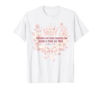 Esther 4 14 Couronne Florale avec Verset chrétien T-Shirt