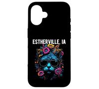 Estherville IA Lunettes de Soleil Motif Chat et Fleurs Coque pour iPhone 16