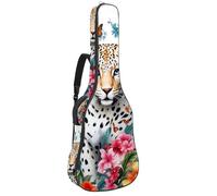 Esthetic Butterflies Tiger Sac pour guitare acoustique avec bandoulière réglable et crochet arrière, convient pour guitares électriques, basses, guitares classiques, ukulélé, 106,7 cm, Tigre papillon