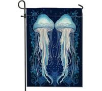 Esthétique Amusante Des Méduses Sous L'Eau Drapeaux Décoratif Bannière Résistant Aux Intempéries Drapeau Pour Célébrations Extérieur Maison 30X45Cm