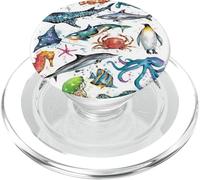 Esthétique Beach Summer Coastal Blue Preppy Turtle PopSockets PopGrip pour MagSafe