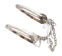 Esthétique Bowknot Hairpin Métal Duckbill Clip Barrettes Français Side Pin Frange Chaîne Hairclip Hair Styling Accessoire