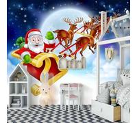 Esthétique Ciel Étoilé Lune Figure Orignal Papier Peint 3D Installation Facile Intissé Tapisserie Bureau Salon Canapé Chambre Décoration Murale-400cm×280cm