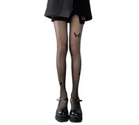 Esthétique des années 90 Collants pour femmes Vintage Papillon à motifs fins en soie Collants Collants Leggings Collants imprimés papillon, Three Butterflies Bl, taille unique