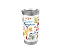 Esthétique été italien côtier méditerranéen mignon vacances Gobelet isotherme en acier inoxydable double paroi