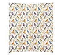 Esthétique European Starling Birds White Stable Beach Tent UPF50+ Légère Portable Sun Shelter avec pelle à sable pour camping, pique-nique, jardin