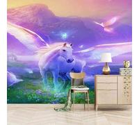 Esthétique Fantastique Montagnes Animaux Chevaux Papier Peint 3d Moderne Soie Texturée Haut De Gamme IdéAl Pour Le Salon Et La Chambre à Coucher-400cm×280cm