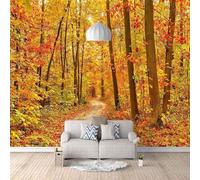 Esthétique Golden Woods Extension De L'Espace Papier Peint 3D Installation Facile Intissé Tapisserie Bureau Salon Canapé Chambre Décoration Murale-350cm×256cm