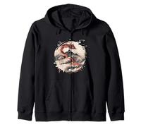 Esthétique Graphique Kitsune en Style Zen Harajuku Japonais Sweat à Capuche