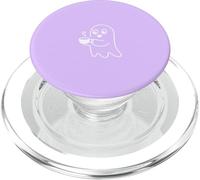 Esthétique One Line Art Fantôme et café Lilas PopSockets PopGrip pour MagSafe