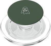 Esthétique One Line Art Fantôme et Café - Vert Sauge PopSockets PopGrip pour MagSafe