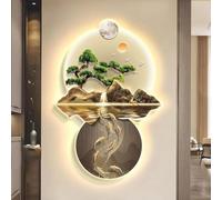 Esthétique Orientale 3D Wall Art Decor, Moderne Suspendu Montagne Ligne Dessin Décoration Murale, Salon Salle à Manger Sculptures Murales Peinture Entrée Couloir L, Kit C, L47 * H70 cm