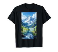 Esthétique Rivière Montagne Arbre Paysage Vallée T-Shirt