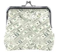 Esthétique Vert Portefeuille pour Hommes Femmes Cuir Kiss Lock Card Change Bourse pour Pièce 11,5 cm x 10,5 cm