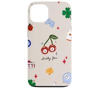 Esthétique Vintage Y2K Cherry Ball 8 Lucky Girl 777 Mignon Coque pour iPhone 13