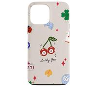 Esthétique Vintage Y2K Cherry Ball 8 Lucky Girl 777 Mignon Coque pour iPhone 13 Pro Max