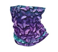 Esthétiquement Violet Papillon Unisexe Écharpe Tube Élastique Foulard Douce Bandana pour Cyclisme Moto Voyage Randonnée