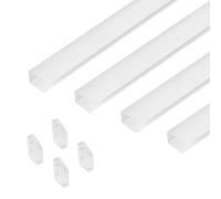 Estika Lot de 4 Rails de Guidage - 150 cm - Blanc - Plastique - pour Store occultant, Brise-Vue et Store Thermique