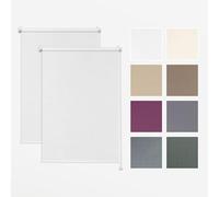 Estika Lot de Deux Stores intérieurs sans perçage - Blanc 35 x 220 cm - 2X Stores montés sans perçage, intimité, Protection Solaire