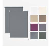 Estika Lot de Deux Stores intérieurs sans perçage - Gris 1 40 x 120 cm - 2X Stores montés sans perçage, intimité, Protection Solaire