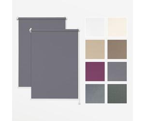 Estika Lot de Deux Stores intérieurs sans perçage - Gris 9 65 x 120 cm - 2X Stores montés sans perçage, intimité, Protection Solaire