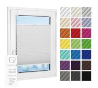 Estika plissé à Coller Cadre intérieur - Blanc - 80 cm x 180 cm - Plissé sans percer, plissé à Coller, Stores pour fenêtres sans percer, Stores vénitiens fenêtres pour l'intérieur