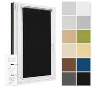 Estika Store d'obscurcissement sans percer, Largeur Tous Les 1 cm - 103 cm x 120 cm - Noir - Stores Thermiques, Protection Solaire pour fenêtres à l'intérieur