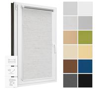 Estika Store d'obscurcissement sans percer, Largeur Tous Les 1 cm - 33 cm x 150 cm - Lin - Stores Thermiques, Protection Solaire pour fenêtres à l'intérieur