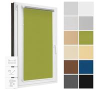 Estika Store d'obscurcissement sans percer, Largeur Tous Les 1 cm - 47 cm x 120 cm - Vert - Stores Thermiques, Protection Solaire pour fenêtres à l'intérieur