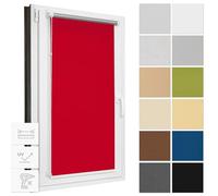 Estika Store d'obscurcissement sans percer, Largeur Tous Les 1 cm - 63 cm x 120 cm - Rouge - Stores Thermiques, Protection Solaire pour fenêtres à l'intérieur