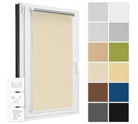 Estika Store d'obscurcissement sans percer, Largeur Tous Les 1 cm - 78 cm x 120 cm - Ecrue - Stores Thermiques, Protection Solaire pour fenêtres à l'intérieur