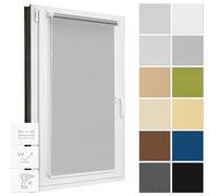 Estika Store d'obscurcissement sans percer, Largeur Tous Les 1 cm - 90 cm x 150 cm - Gris - Stores Thermiques, Protection Solaire pour fenêtres à l'intérieur