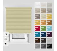 Estika Store Double avec perçage 80 x 220 cm Couleur Jaune Pastel Store enroulement Montage Plafond Mur intérieur Porte