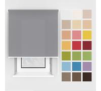 Estika Store Enrouleur avec perçage - 140 x 150 cm - Gris 2, pour Montage au Plafond et au Mur, 25 Couleurs, adapté à l’intérieur, Protection visuelle pour fenêtres et Portes de Balcon.