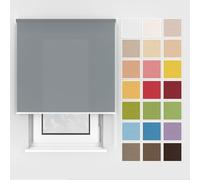 Estika Store Enrouleur avec perçage - 140 x 220 cm - Gris 1, pour Montage au Plafond et au Mur, 25 Couleurs, adapté à l’intérieur, Protection visuelle pour fenêtres et Portes de Balcon.