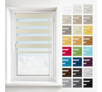 Estika Store Enrouleur Jour Nuit Klemmfix sans perçage - Jaune Pastel - 50 x 120 cm - Store à enroulement, Double Tissu, pour fenêtres intérieures