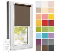 Estika Store Enrouleur sans percage - Noyer - 80 x 220 cm - Bloque 50-60% de la Lumière, Stores intérieurs pour Porte ou Fenetre