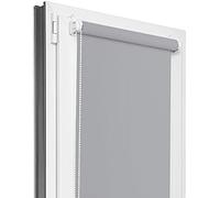 Estika Store occultant sans perçage - Largeur du Tissu - 125 cm x 120 cm - Gris - Stores à enroulement pour fenêtres sans percer, Stores Klemmfix pour fenêtres à l'intérieur