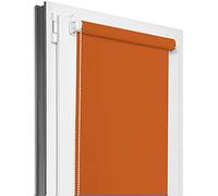 Estika Store occultant sans perçage - Largeur du Tissu - 130 cm x 150 cm - Orange - Stores à enroulement pour fenêtres sans percer, Stores Klemmfix pour fenêtres à l'intérieur