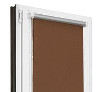 Estika Store occultant Thermique sans percage - Brun - 80 x 120 cm - Store Enrouleur sans percage, Stores intérieurs pour Porte ou Fenetre, Protection Thermique