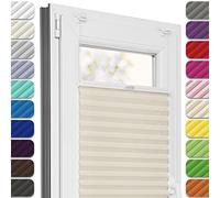 Estika Store plissé sans percage - Beige - 50l x 100L cm - Protection de la Vie privée, Store Enrouleur sans percage, Stores intérieurs pour Porte ou Fenetre